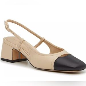 Sam Edelman Two-Tone Block Heel Slingback Shoes